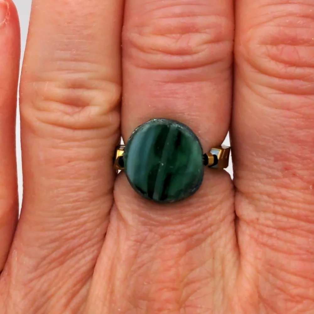 Emerald Green Medallion Ring